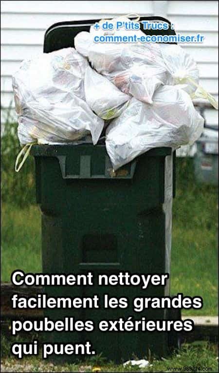 How To Easily Clean Large Smelly Outdoor Trash Cans. 