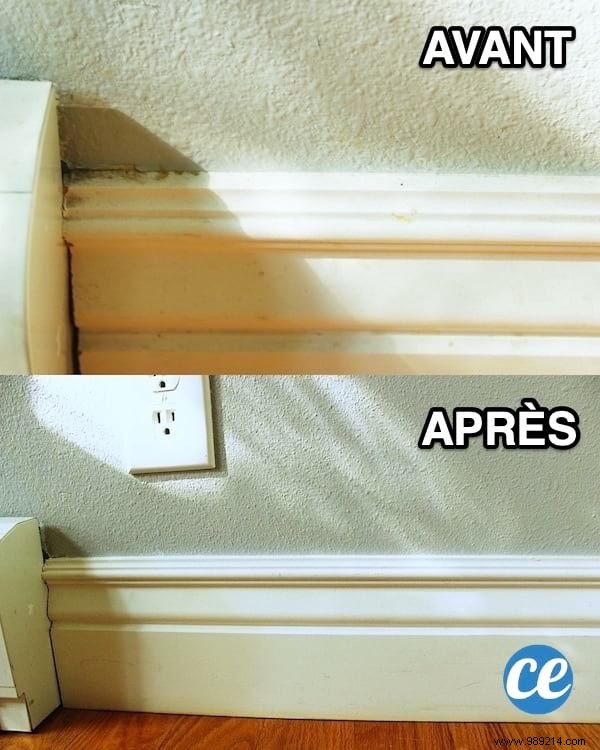 The Tip To Clean Dirty Baseboards Easily With White Vinegar. 