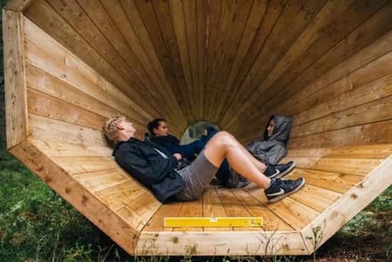 Huge Wooden Megaphones Amplify Forest Sounds in Estonia. 