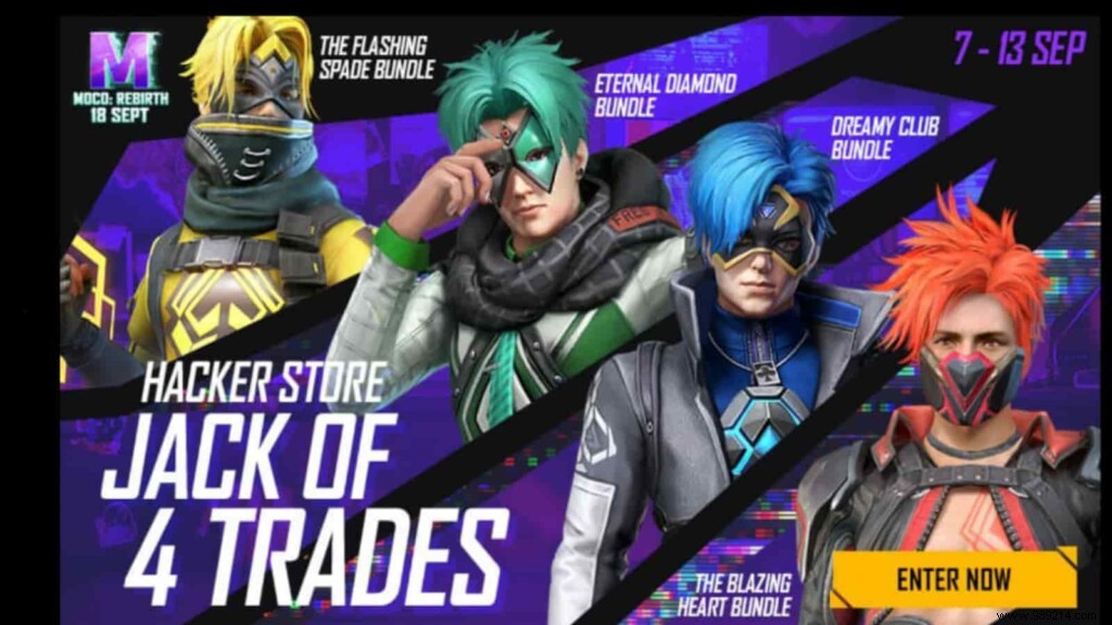 Free Fire Hacker Shop (Jack of 4 trades):Get exclusive bundles and more! 