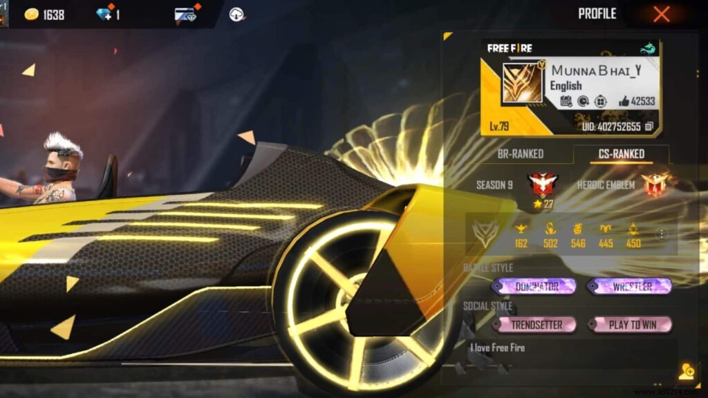 Munna Bhai Gaming Free Fire ID, Stats, KD Ratio, YouTube Earnings and More for October 2021 
