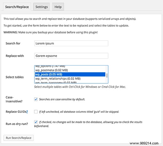 How to find and replace text with one click in your WordPress database