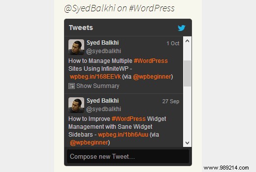How to display selective tweets in WordPress