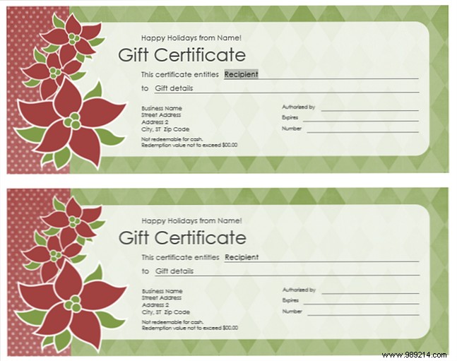 Get a free gift certificate template for Microsoft Office