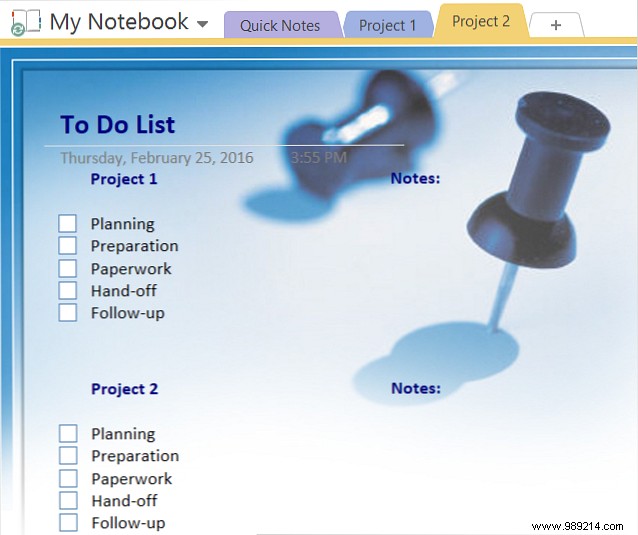 How to adopt OneNote templates for project management 