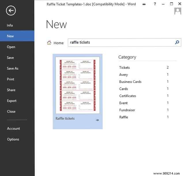 How to get a free raffle ticket template for Microsoft Word