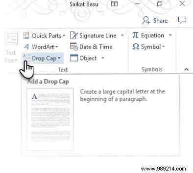 How to use Drop Caps to enhance your text in Microsoft Word