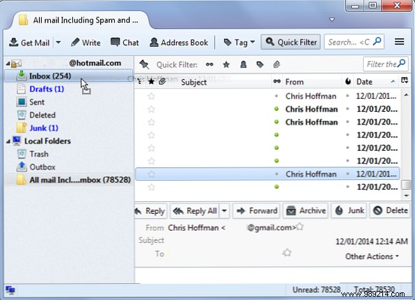 Using downloaded Gmail data