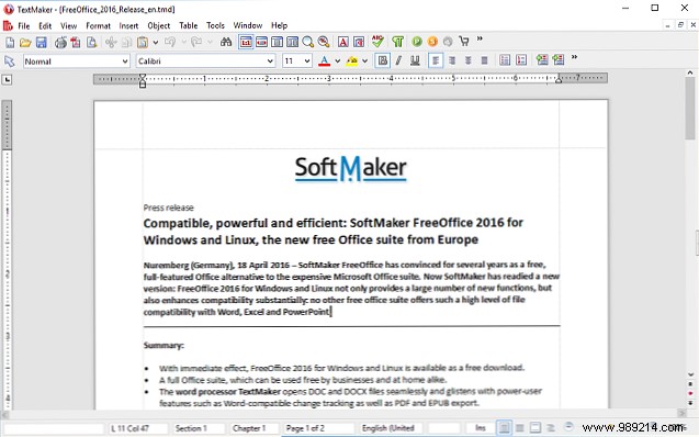 Need an alternative to Microsoft Word and Office? Try FreeOffice 2016